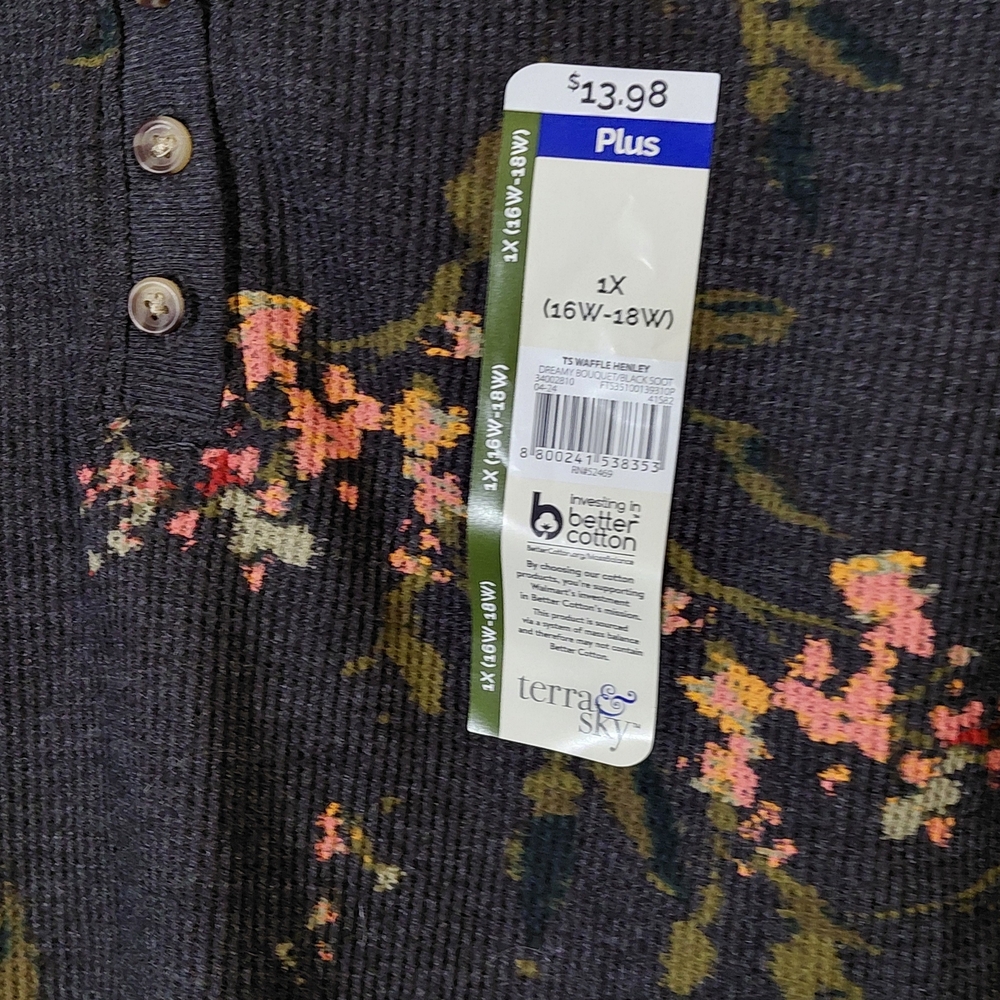Terra & Sky Dark Floral Long Sleeve Tee - Picture 4 of 12